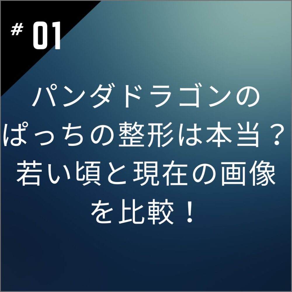 パンダドラゴンのぱっちの整形は本当？若い頃と現在の画像を比較！