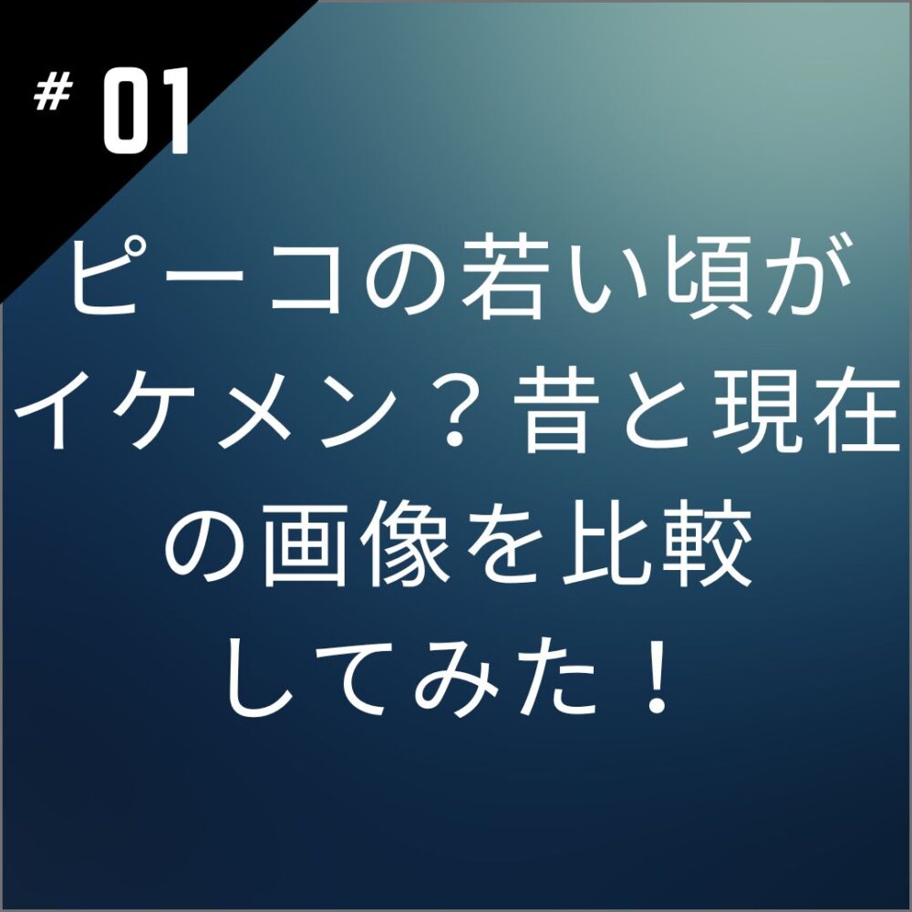 ピーコの若い頃がイケメン？昔と現在の画像を比較してみた！