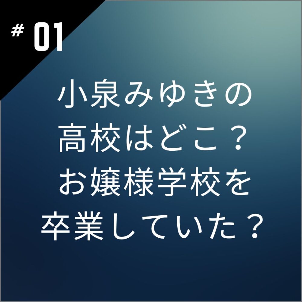 小泉みゆきの高校はどこ？お嬢様学校を卒業していた？